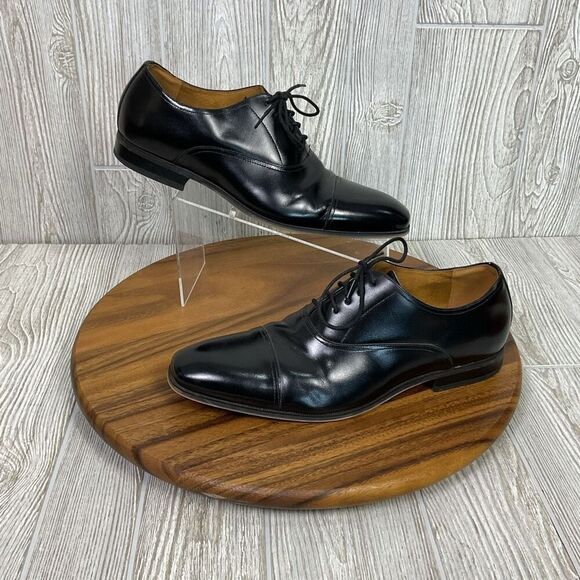 Florsheim Men’s Black Leather Dress Shoes Oxford Shoes Size 11.5 Cap Toe Lace Up